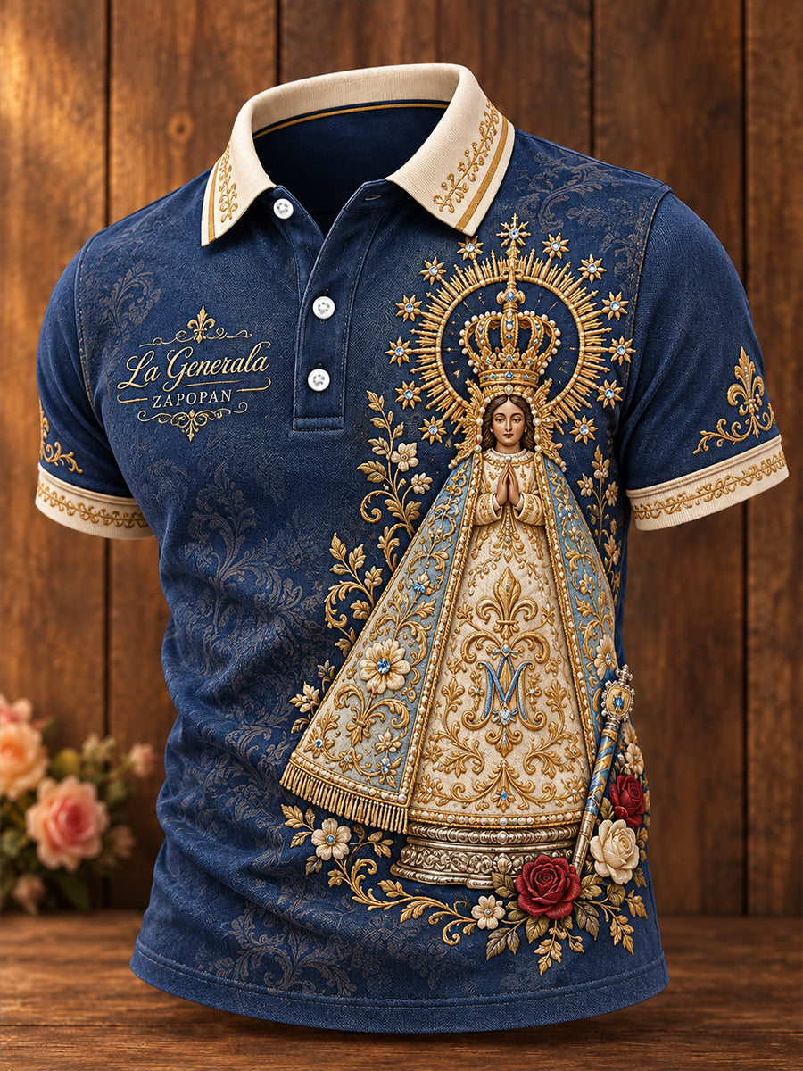 Men's Mexico Virgen de Zapopan Printed Casual Tops