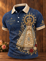 Men's Mexico Virgen de Zapopan Printed Casual Tops
