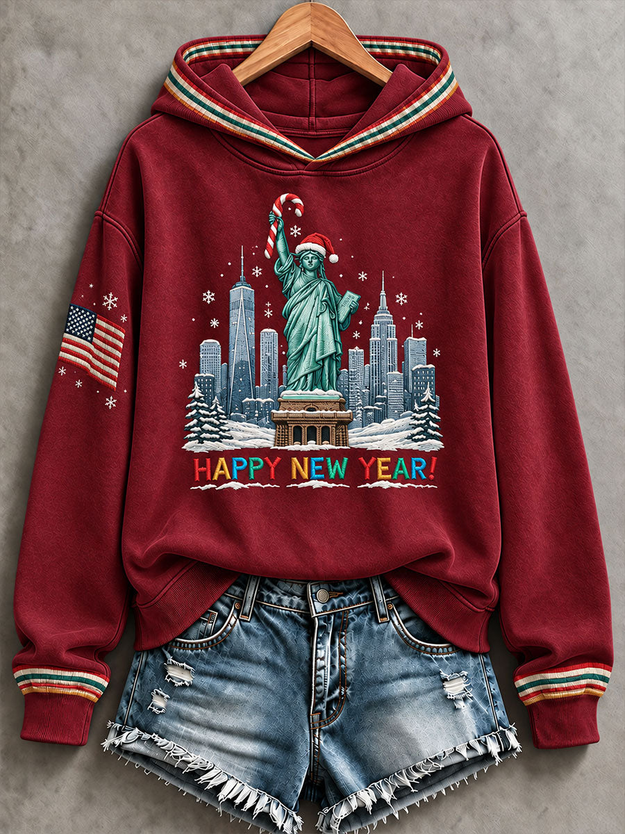 Women's New York Christmas Print Casual Sweatshirt