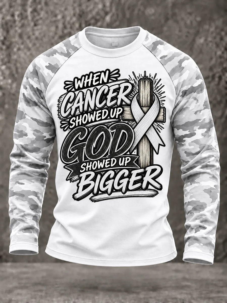 Men's Lung Cancer Awareness Print Long Sleeve T-shirt