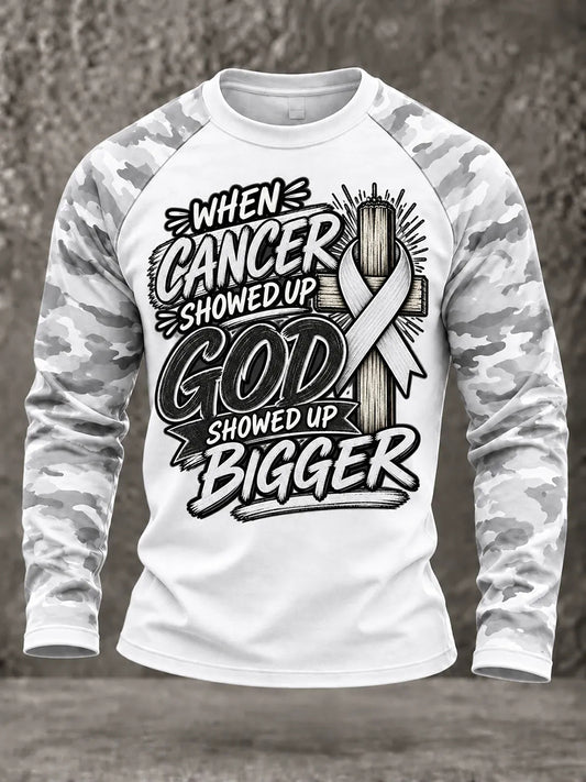 Men's Lung Cancer Awareness Print Long Sleeve T-shirt