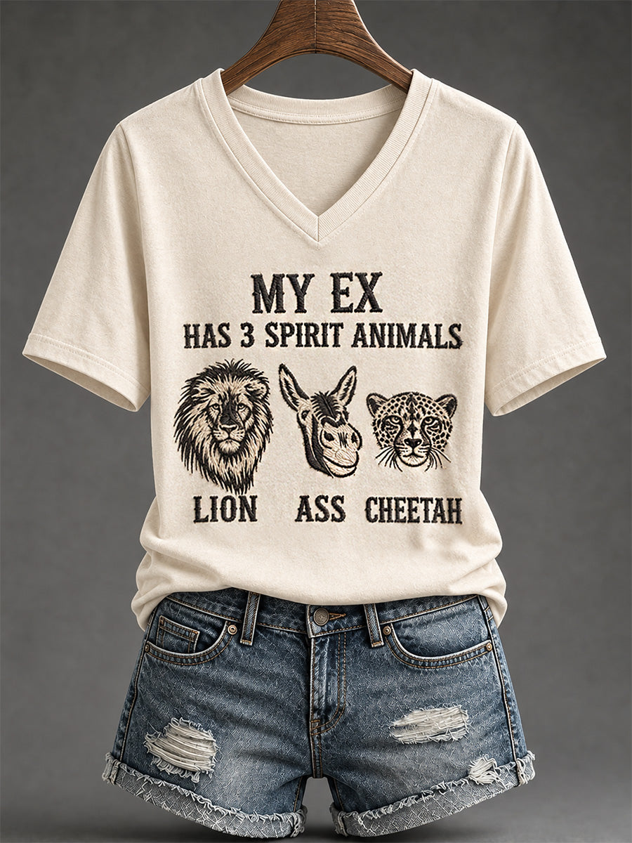 Women's Sassy & Sarcastic Funny Graphic Print V-Neck Tee