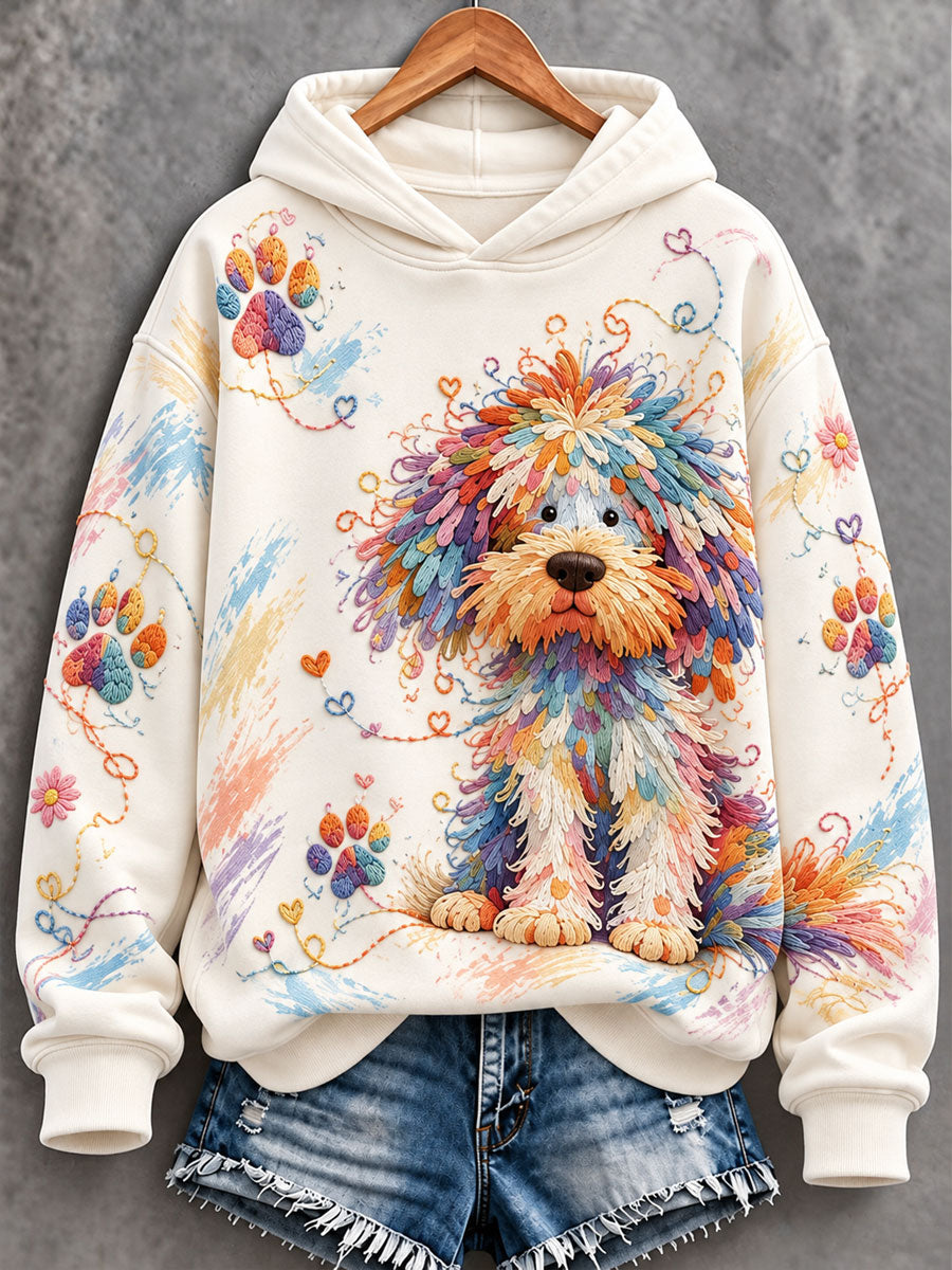 Women's Cute dog print Regular Sweatshirt