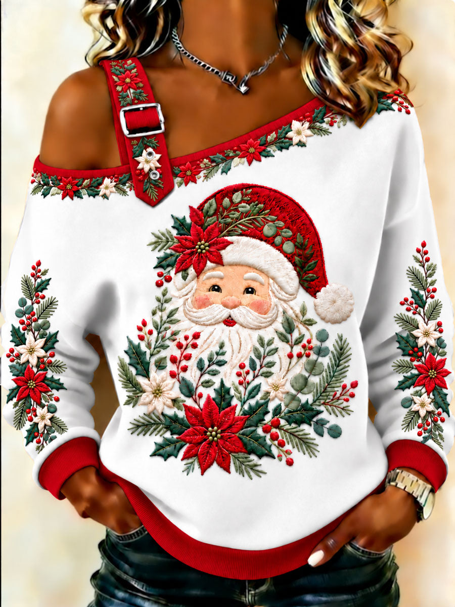 Women's Santa Claus Print Casual Top
